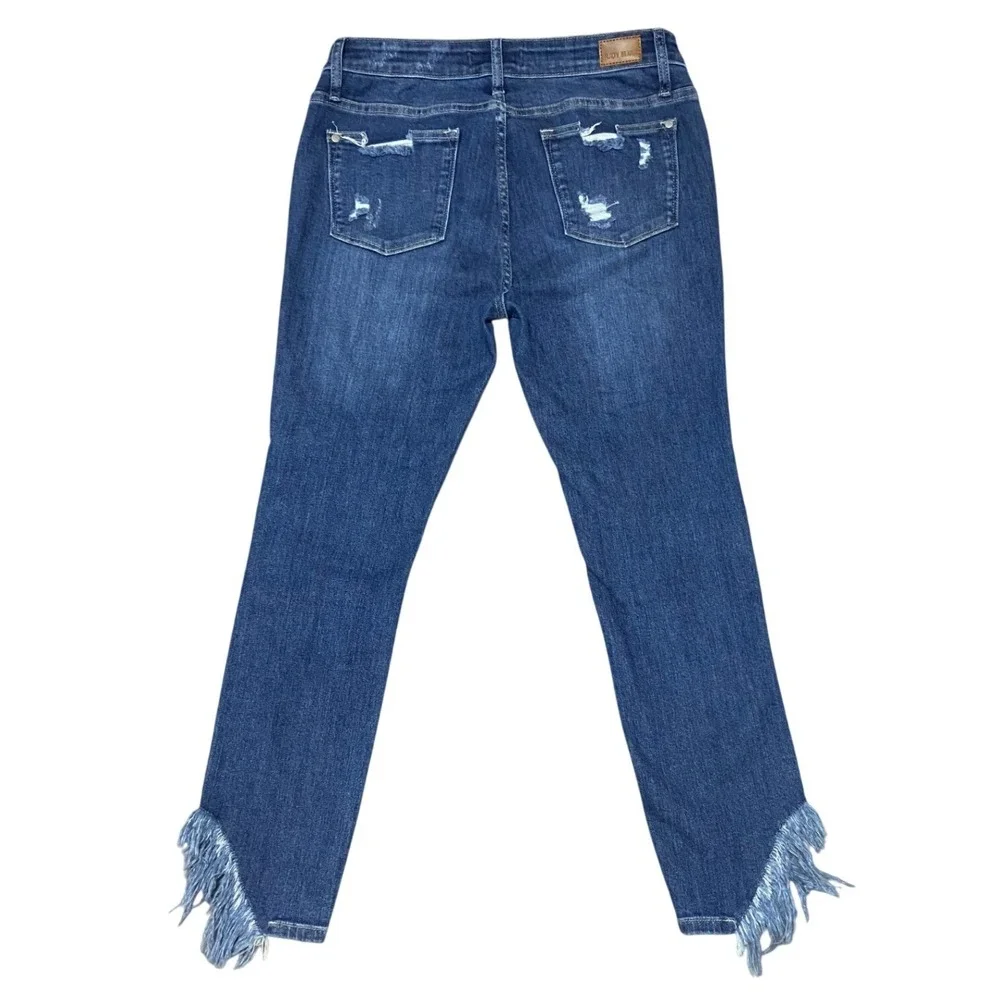 Judy Blue Los Angeles‎ Skinny Fit Distressed Frayed Hem Preppy Grunge Jeans 9/29